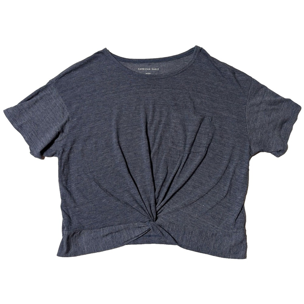 AMERICAN EAGLE Women Medium Blue‎ Viscose Blend Pocket Blouse